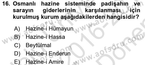 Ekonominin Güncel Sorunları Dersi 2016 - 2017 Yılı (Final) Dönem Sonu Sınavı 16. Soru