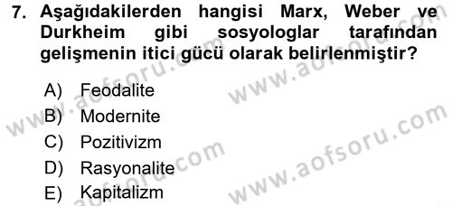 Ekonominin Güncel Sorunları Dersi 2016 - 2017 Yılı (Final) Dönem Sonu Sınavı 7. Soru