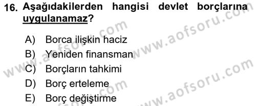 Ekonominin Güncel Sorunları Dersi 2017 - 2018 Yılı 3 Ders Sınav Soruları 16. Soru