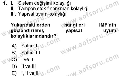 Ekonominin Güncel Sorunları Dersi 2017 - 2018 Yılı (Vize) Ara Sınav Soruları 1. Soru