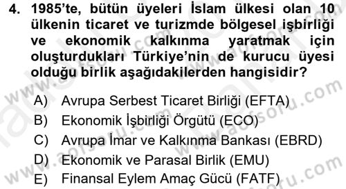 Ekonominin Güncel Sorunları Dersi 2017 - 2018 Yılı (Vize) Ara Sınav Soruları 4. Soru
