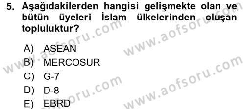 Ekonominin Güncel Sorunları Dersi 2017 - 2018 Yılı (Vize) Ara Sınav Soruları 5. Soru