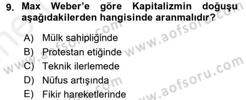 Ekonominin Güncel Sorunları Dersi 2017 - 2018 Yılı (Vize) Ara Sınav Soruları 9. Soru