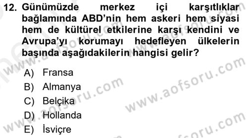 Ekonominin Güncel Sorunları Dersi 2018 - 2019 Yılı (Vize) Ara Sınavı 12. Soru