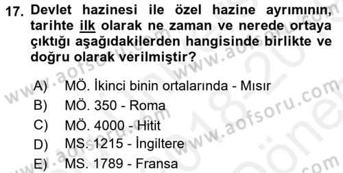 Ekonominin Güncel Sorunları Dersi 2018 - 2019 Yılı (Final) Dönem Sonu Sınav Soruları 17. Soru