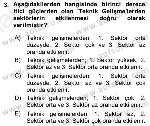 Ekonominin Güncel Sorunları Dersi 2018 - 2019 Yılı (Final) Dönem Sonu Sınav Soruları 3. Soru