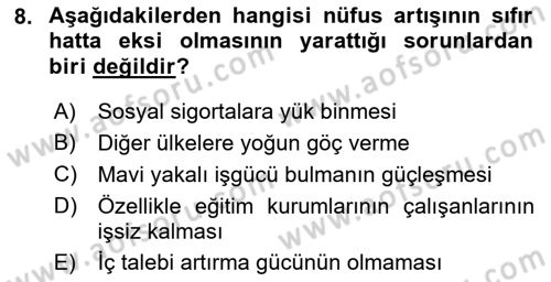 Ekonominin Güncel Sorunları Dersi 2018 - 2019 Yılı (Final) Dönem Sonu Sınav Soruları 8. Soru