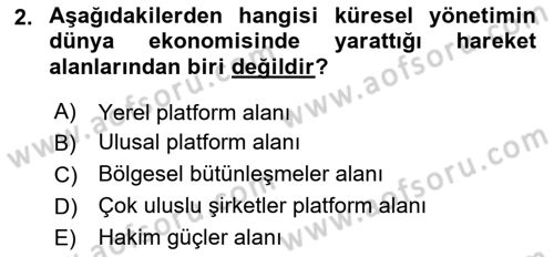 Ekonominin Güncel Sorunları Dersi 2018 - 2019 Yılı Yaz Okulu Sınav Soruları 2. Soru