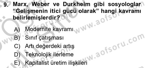 Ekonominin Güncel Sorunları Dersi 2018 - 2019 Yılı Yaz Okulu Sınav Soruları 9. Soru