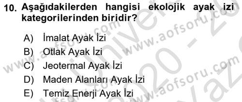 Ekonominin Güncel Sorunları Dersi 2020 - 2021 Yılı Yaz Okulu Sınav Soruları 10. Soru