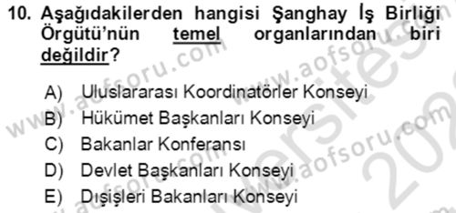 Ekonominin Güncel Sorunları Dersi 2021 - 2022 Yılı (Vize) Ara Sınavı 10. Soru