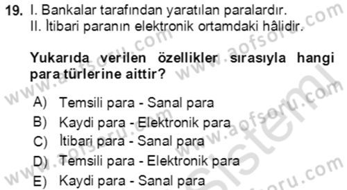 Ekonominin Güncel Sorunları Dersi 2021 - 2022 Yılı (Vize) Ara Sınavı 19. Soru