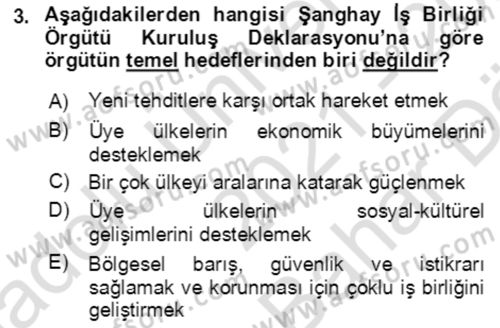 Ekonominin Güncel Sorunları Dersi 2021 - 2022 Yılı (Vize) Ara Sınavı 3. Soru