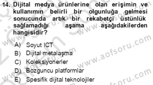 Ekonominin Güncel Sorunları Dersi 2021 - 2022 Yılı (Final) Dönem Sonu Sınav Soruları 14. Soru