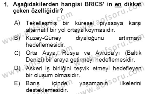 Ekonominin Güncel Sorunları Dersi 2021 - 2022 Yılı Yaz Okulu Sınav Soruları 1. Soru