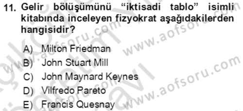 Ekonominin Güncel Sorunları Dersi 2021 - 2022 Yılı Yaz Okulu Sınav Soruları 11. Soru