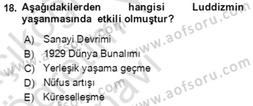 Ekonominin Güncel Sorunları Dersi 2021 - 2022 Yılı Yaz Okulu Sınav Soruları 18. Soru