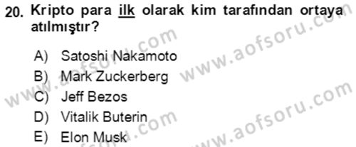 Ekonominin Güncel Sorunları Dersi 2021 - 2022 Yılı Yaz Okulu Sınav Soruları 20. Soru