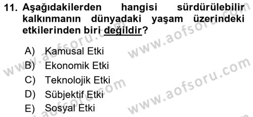 Ekonominin Güncel Sorunları Dersi 2022 - 2023 Yılı Yaz Okulu Sınav Soruları 11. Soru