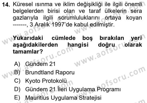 Ekonominin Güncel Sorunları Dersi 2022 - 2023 Yılı Yaz Okulu Sınav Soruları 14. Soru