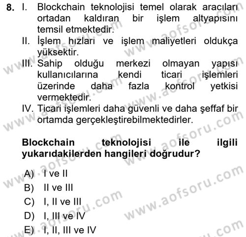 Ekonominin Güncel Sorunları Dersi 2022 - 2023 Yılı Yaz Okulu Sınav Soruları 8. Soru