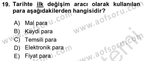 Ekonominin Güncel Sorunları Dersi 2023 - 2024 Yılı (Vize) Ara Sınavı 19. Soru