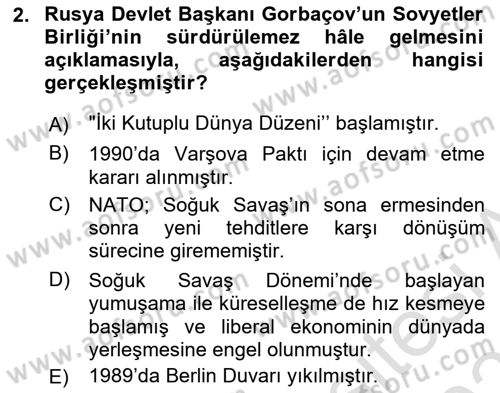 Ekonominin Güncel Sorunları Dersi 2023 - 2024 Yılı (Vize) Ara Sınavı 2. Soru