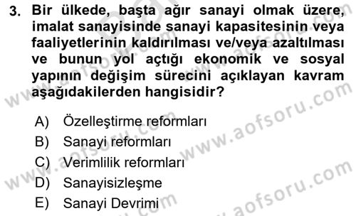 Ekonominin Güncel Sorunları Dersi 2023 - 2024 Yılı (Final) Dönem Sonu Sınav Soruları 3. Soru