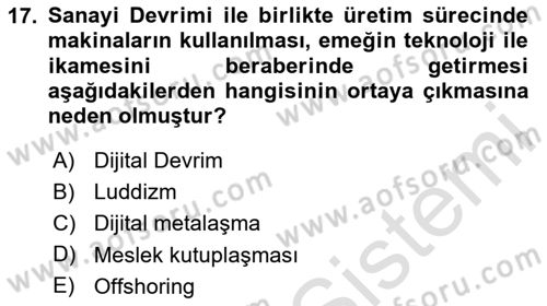 Ekonominin Güncel Sorunları Dersi 2023 - 2024 Yılı Yaz Okulu Sınav Soruları 17. Soru