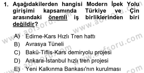 Ekonominin Güncel Sorunları Dersi 2024 - 2025 Yılı (Vize) Ara Sınav Soruları 1. Soru