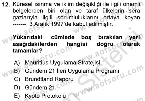Ekonominin Güncel Sorunları Dersi 2025 - 2026 Yılı (Final) Dönem Sonu Sınav Soruları 12. Soru