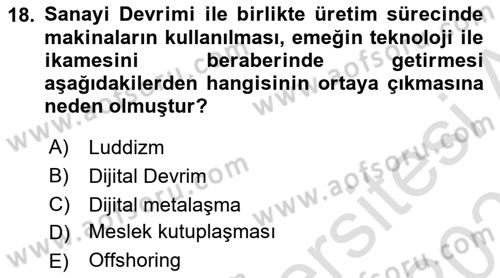 Ekonominin Güncel Sorunları Dersi 2025 - 2026 Yılı Yaz Okulu Sınav Soruları 18. Soru