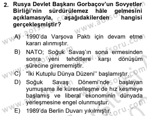 Ekonominin Güncel Sorunları Dersi 2025 - 2026 Yılı Yaz Okulu Sınav Soruları 2. Soru