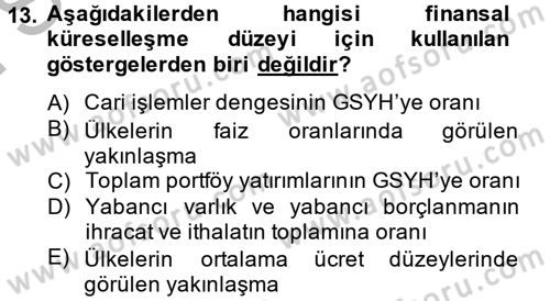 İktisadi Büyüme Dersi 2012 - 2013 Yılı (Final) Dönem Sonu Sınav Soruları 13. Soru