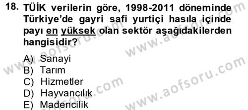 İktisadi Büyüme Dersi 2012 - 2013 Yılı (Final) Dönem Sonu Sınav Soruları 18. Soru