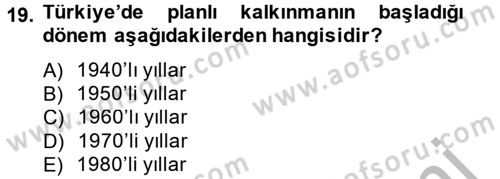 İktisadi Büyüme Dersi 2012 - 2013 Yılı (Final) Dönem Sonu Sınav Soruları 19. Soru