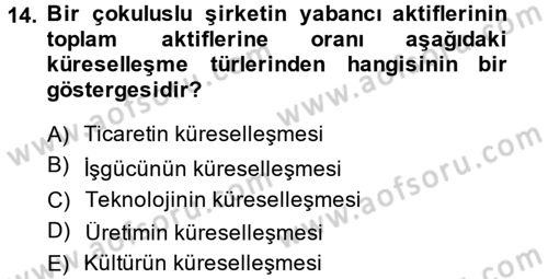 İktisadi Büyüme Dersi 2013 - 2014 Yılı (Final) Dönem Sonu Sınav Soruları 14. Soru
