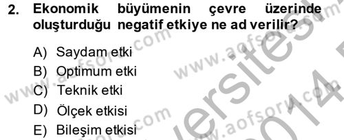 İktisadi Büyüme Dersi 2013 - 2014 Yılı (Final) Dönem Sonu Sınav Soruları 2. Soru