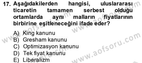 İktisadi Büyüme Dersi 2013 - 2014 Yılı Tek Ders Sınavı 17. Soru