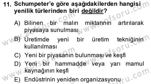 İktisadi Büyüme Dersi 2014 - 2015 Yılı (Vize) Ara Sınavı 11. Soru