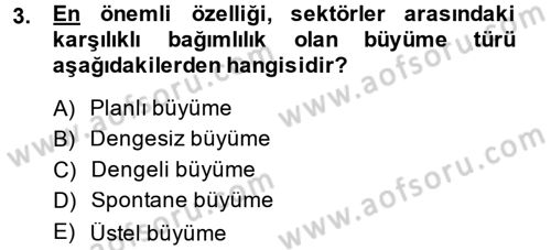 İktisadi Büyüme Dersi 2014 - 2015 Yılı (Vize) Ara Sınavı 3. Soru