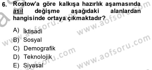 İktisadi Büyüme Dersi 2014 - 2015 Yılı (Vize) Ara Sınavı 6. Soru