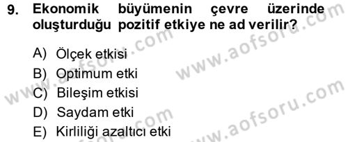 İktisadi Büyüme Dersi 2014 - 2015 Yılı (Vize) Ara Sınavı 9. Soru