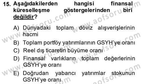 İktisadi Büyüme Dersi 2014 - 2015 Yılı (Final) Dönem Sonu Sınav Soruları 15. Soru