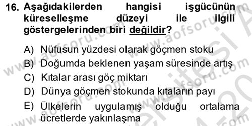İktisadi Büyüme Dersi 2014 - 2015 Yılı Tek Ders Sınav Soruları 16. Soru