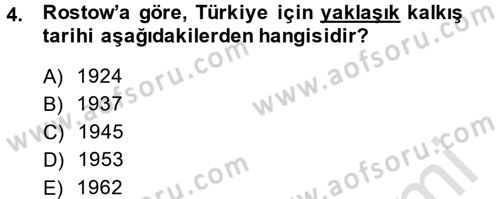 İktisadi Büyüme Dersi 2014 - 2015 Yılı Tek Ders Sınav Soruları 4. Soru