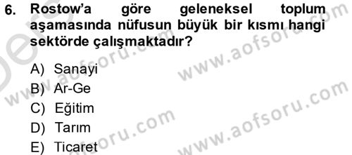 İktisadi Büyüme Dersi 2014 - 2015 Yılı Tek Ders Sınav Soruları 6. Soru