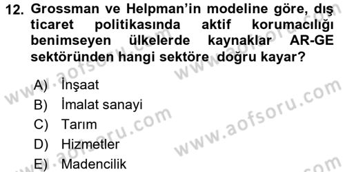 İktisadi Büyüme Dersi 2015 - 2016 Yılı (Final) Dönem Sonu Sınav Soruları 12. Soru