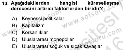İktisadi Büyüme Dersi 2015 - 2016 Yılı (Final) Dönem Sonu Sınav Soruları 13. Soru