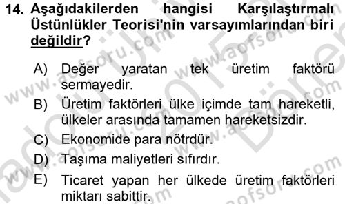 İktisadi Büyüme Dersi 2015 - 2016 Yılı (Final) Dönem Sonu Sınav Soruları 14. Soru